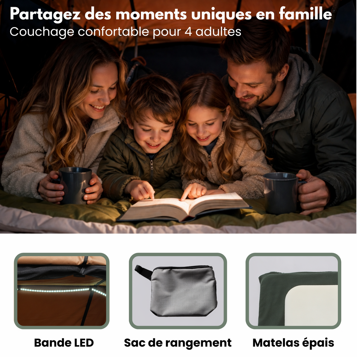 Tente de Toit 4 Places pour Voiture – Format XL