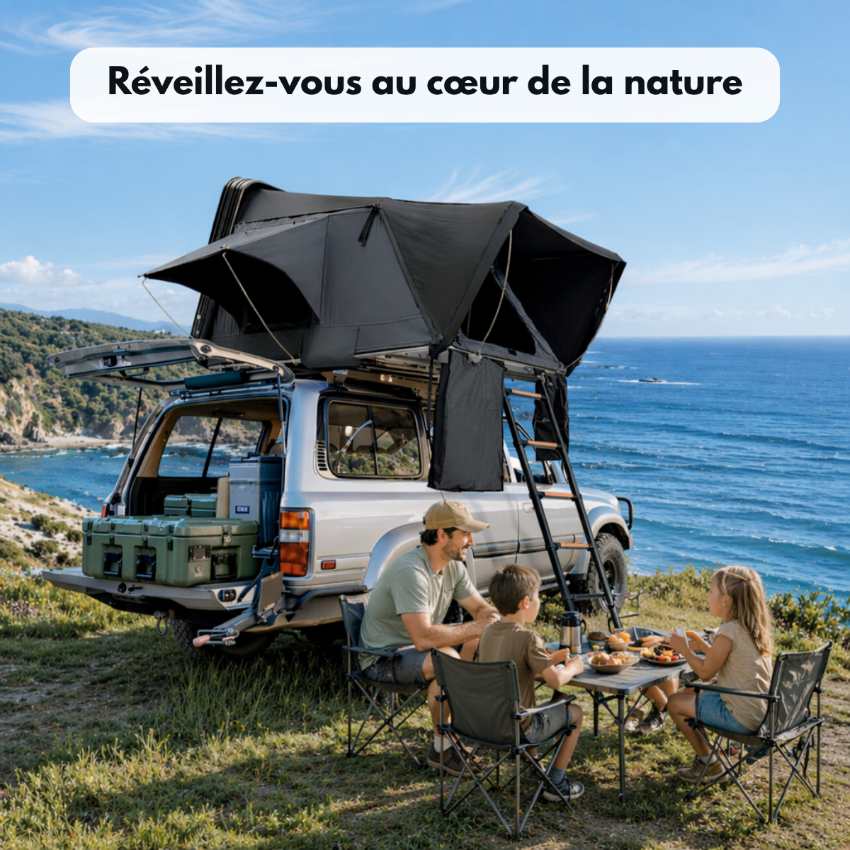 Tente de Toit Rigide 2–3 Places pour Voiture - Format standard