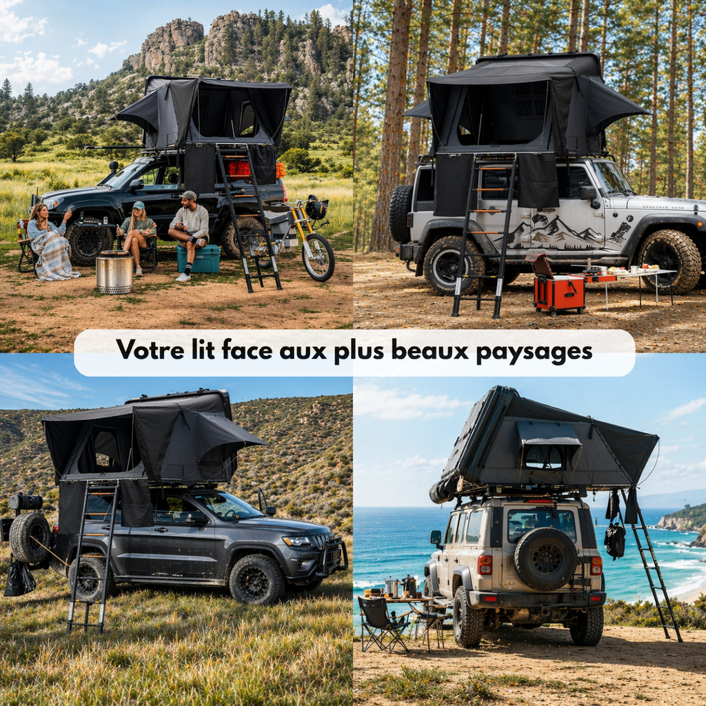 Tente de Toit Rigide 2–3 Places pour Voiture - Format standard