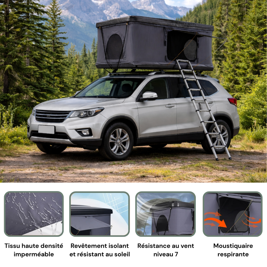 Tente de Toit Rigide 2–3 Places pour Voiture