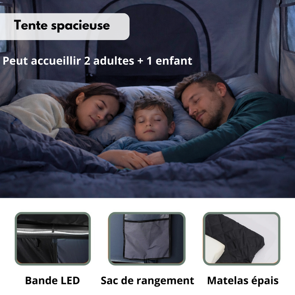 Tente de Toit Rigide 2–3 Places pour Voiture